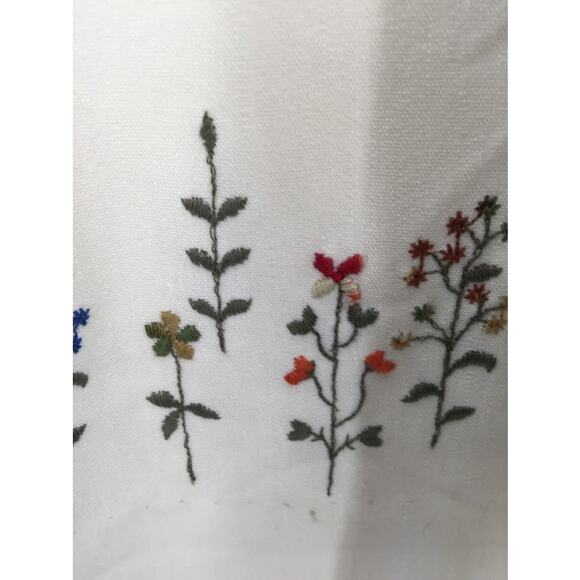 Vintage Leslie Fay Cream Dress Embroidery Maxi Long Sleeve cOTTON bLEND MEDIUM - Picture 7 of 12